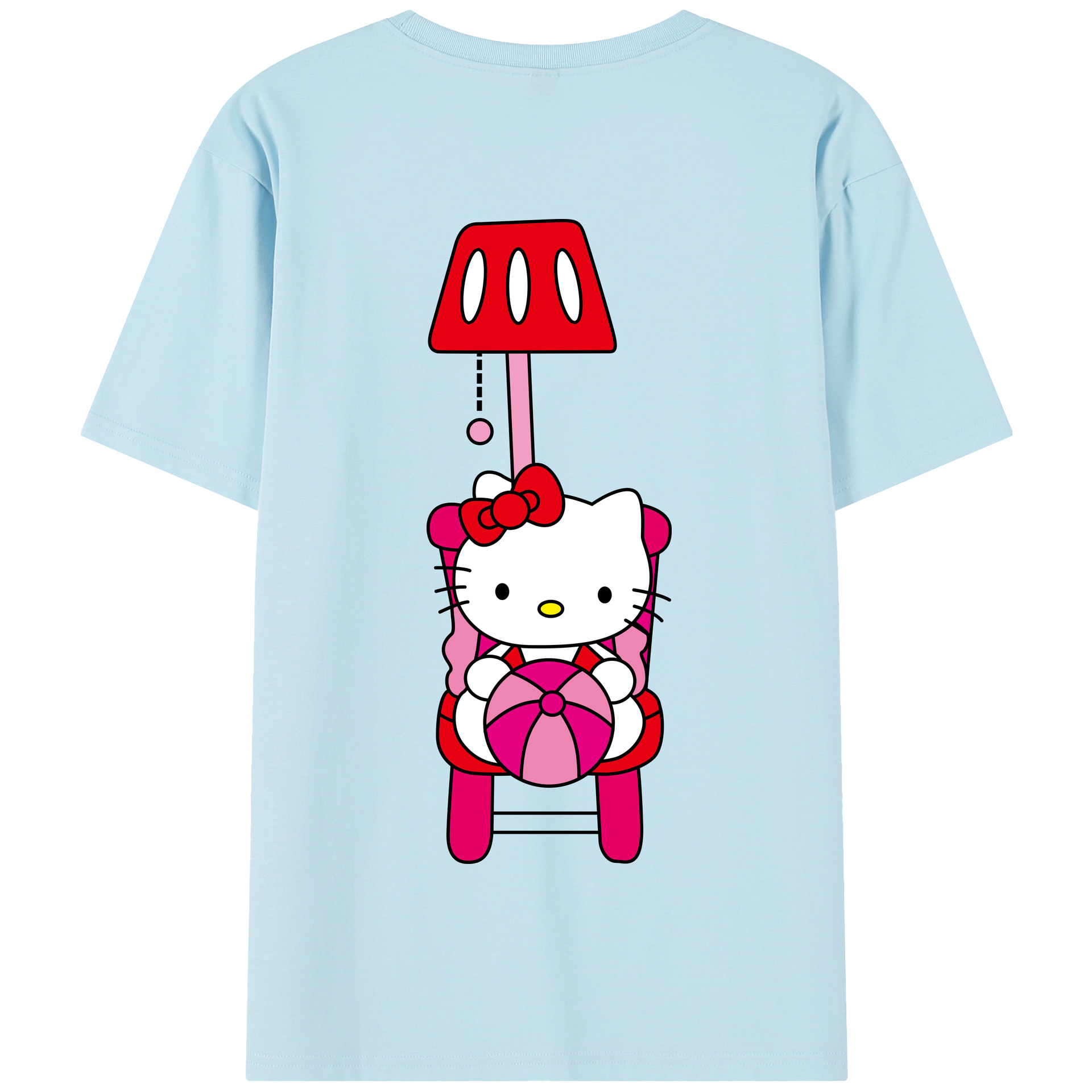 （画像用） Hello Kitty ハローキティ 綿100％半袖Tシャツ（背面プリント）
